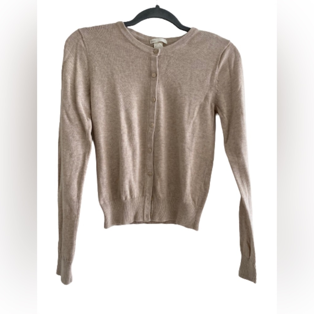 H&M Basic | Light Brown Tan Long Sleeve Cardigan